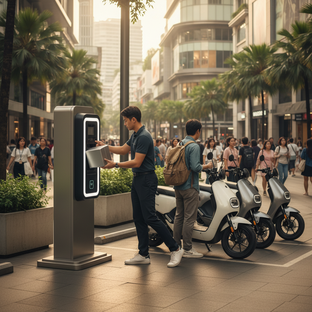 เทรนด์ EV 2026: ตู้สลับแบตเตอรี่ E-Bike ชาร์จไว ไม่ต้องรอ - battery-swap-ebike-trend