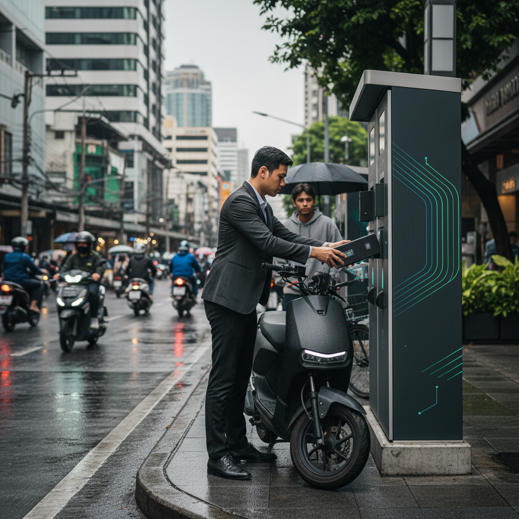 เทรนด์ EV 2026: สถานีสลับแบตเตอรี่ E-Bike ตอบโจทย์คนเมือง - battery-swap-ebike-trend