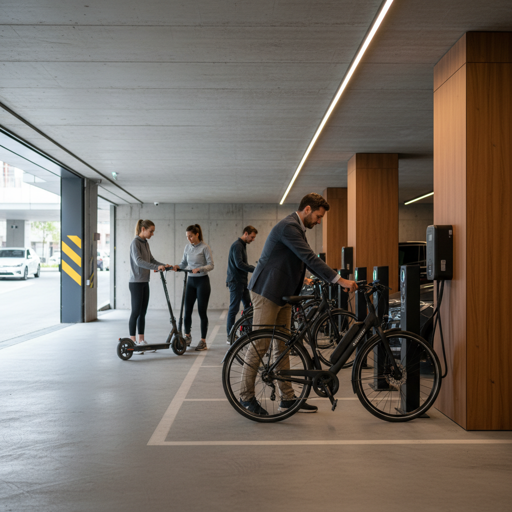 เทรนด์ EV 2026: คอนโดผุดจุดชาร์จ หนุนวัยทำงานใช้ E-Bike - condo-ev-charging-ebike-trend