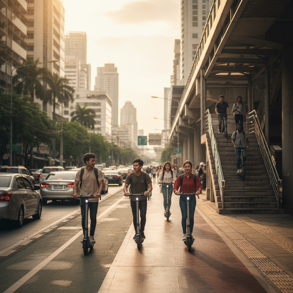 อนาคตขนส่งไทย 2026: E-Scooter เชื่อมต่อรถไฟฟ้าฉบับวัยมันส์ - e-scooter-urban-transit-trend