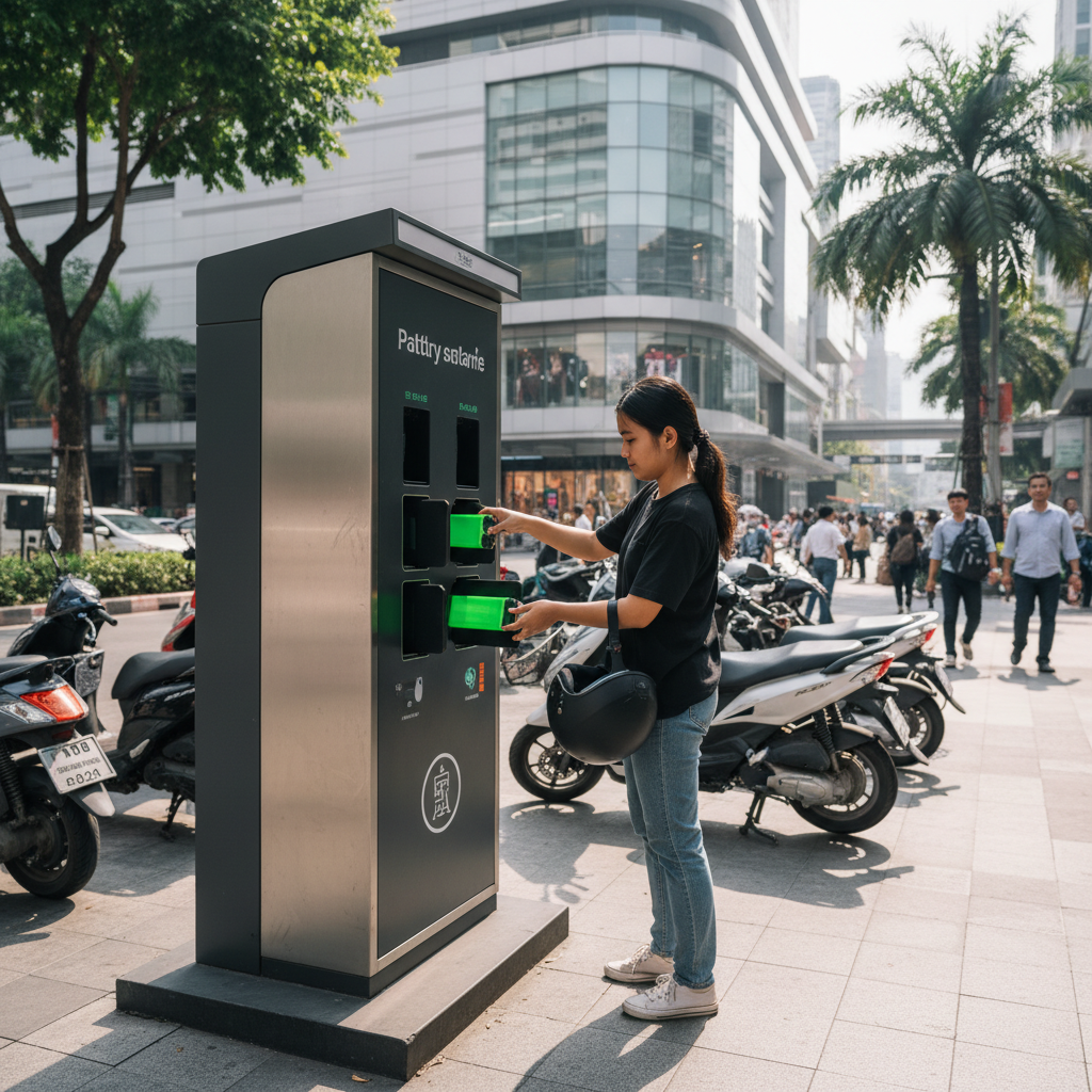 เทรนด์ EV ปลายปี 2026: ตู้สลับแบตเตอรี่ E-Bike มาแรง - ebike-battery-swap-station-trend