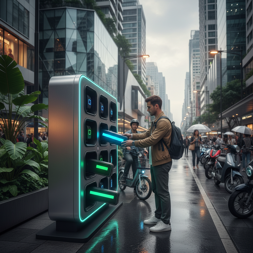 เทรนด์ EV 2027! สถานีสลับแบต E-Bike ชาร์จไวไม่ต้องรอ - ebike-battery-swap-station