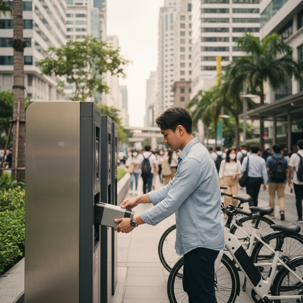เทรนด์ EV 2026: ตู้สลับแบตเตอรี่ E-Bike ชาร์จเต็มใน 1 นาที - ebike-battery-swap-trend