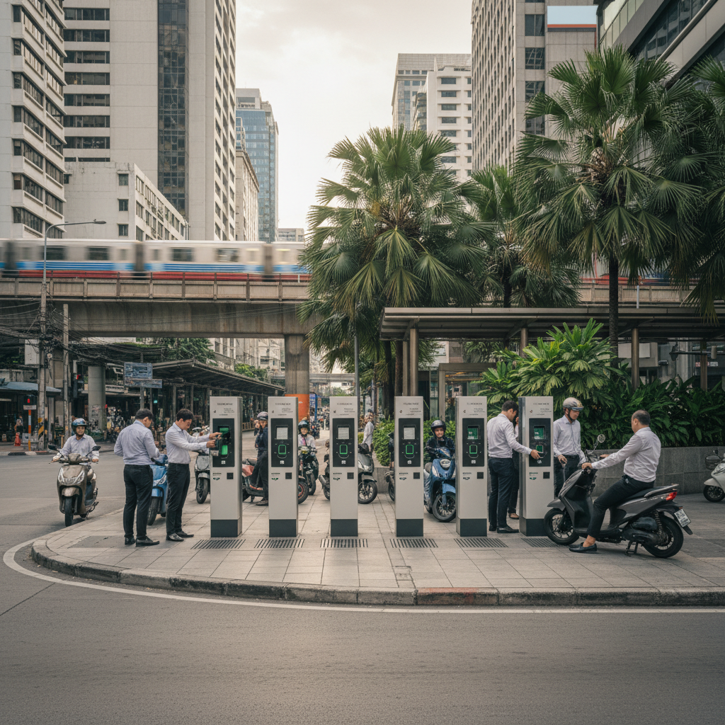 จับตาเทรนด์ EV 2026: สถานีสลับแบตเตอรี่ E-Bike บูมทั่วไทย - ebike-battery-swap-trend