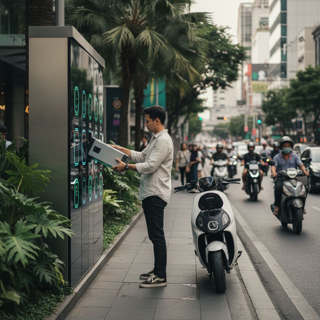เทรนด์ EV 2026: สถานีสลับแบต E-Bike เตรียมผุดทั่วไทย - ebike-battery-swap-trend