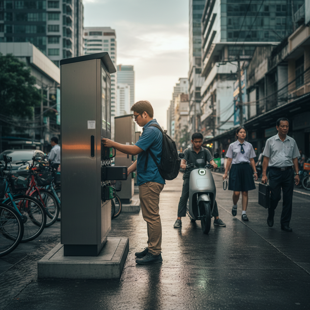 เทรนด์ปลายปี 2026! สถานีสลับแบตเตอรี่ E-Bike ขยายทั่วไทย - ebike-battery-swap-trend
