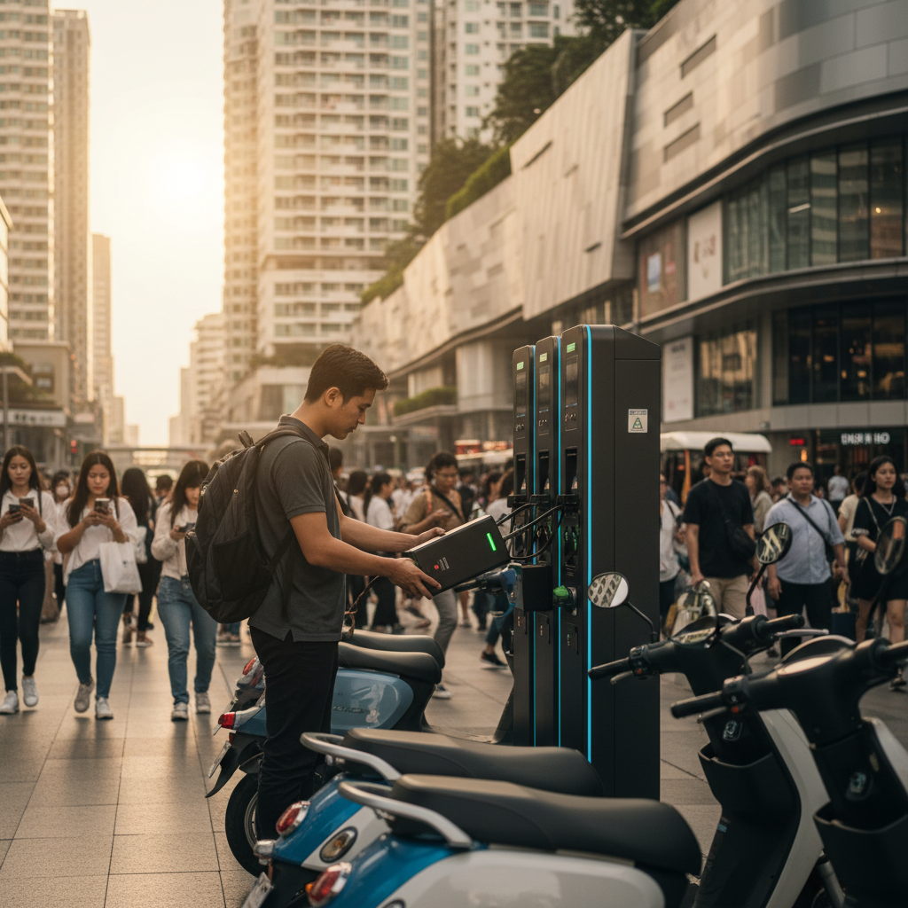 อนาคต EV ไทย! เทรนด์ตู้สลับแบตฯ E-Bike ชาร์จไวไม่ต้องรอ - ebike-battery-swapping-trend