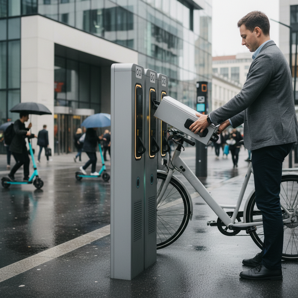 เทรนด์ 2026: ตู้สลับแบต E-Bike เปลี่ยนไวไม่ต้องรอชาร์จ - ebike-battery-swapping-trend