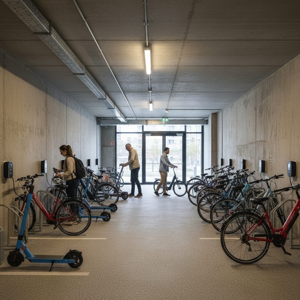 เทรนด์ 2026: คอนโดแห่ผุดจุดชาร์จ E-Bike รับยุคน้ำมันแพง - ebike-charging-station-trend-2026