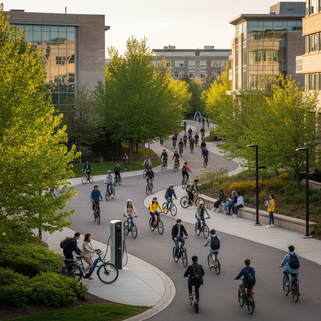 โซนไร้มลพิษหนุนใช้ E-Bike ประหยัดน้ำมันรับเปิดเทอม 2026 - ebike-green-campus-trend-2026