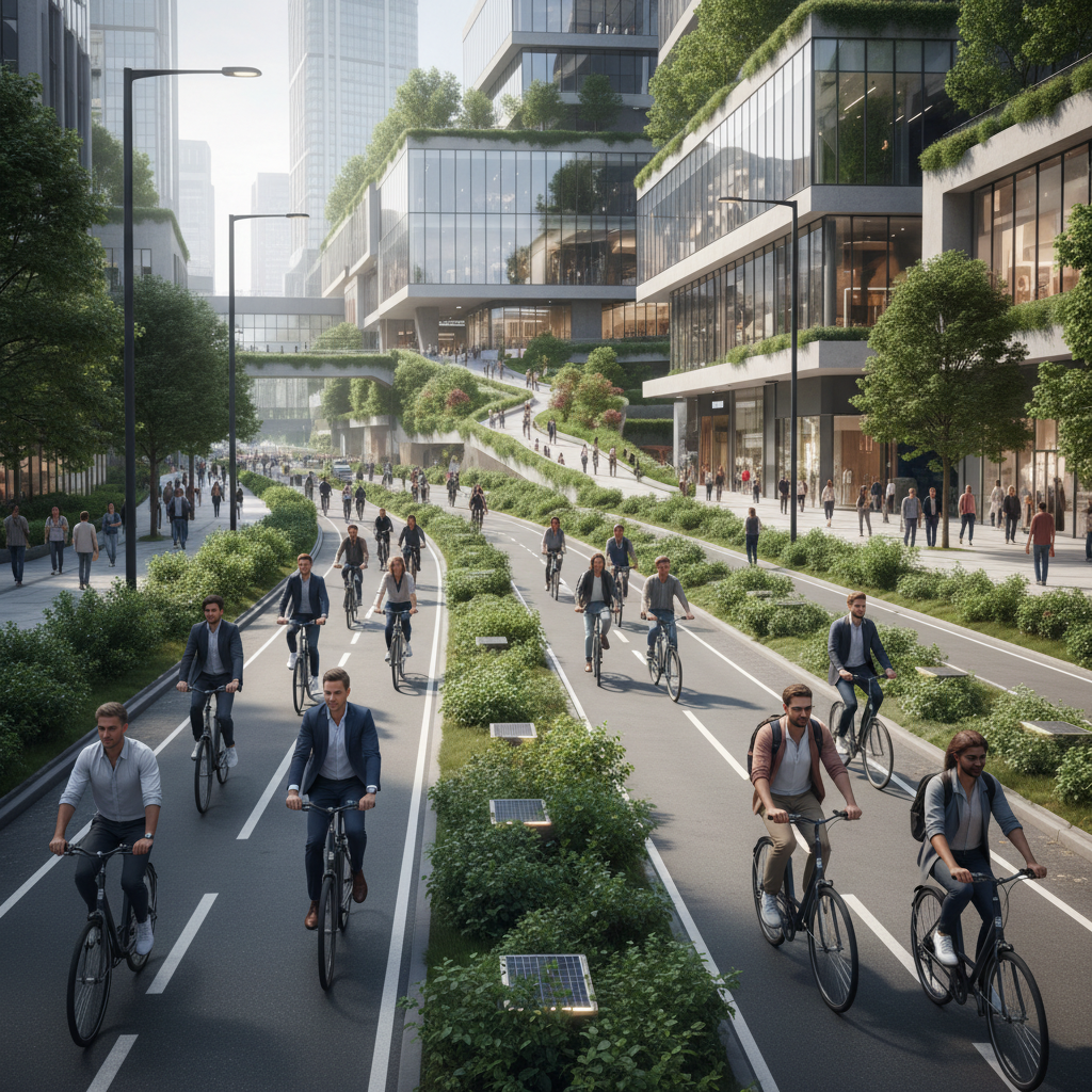 อัปเดตผังเมือง 2026: จับตาขยายเลนจักรยานไฟฟ้า (E-Bike) - ebike-lane-smart-city-2026