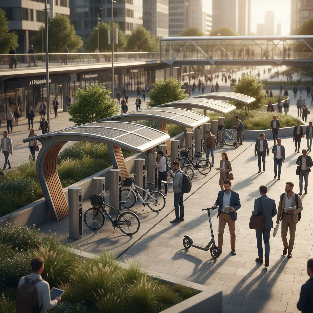 อนาคต EV 2026! จุดชาร์จพลังงานโซลาร์เซลล์เพื่อ E-Bike - ebike-solar-charging-station-trend