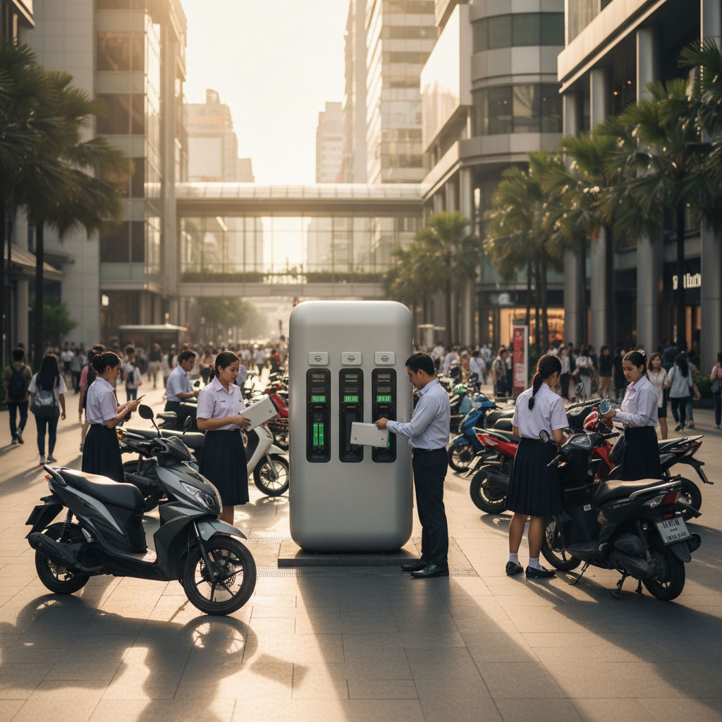 เทรนด์ปลายปี 2026: ตู้สลับแบตเตอรี่ E-Bike ไม่ต้องรอชาร์จ - ev-battery-swap-station-trend