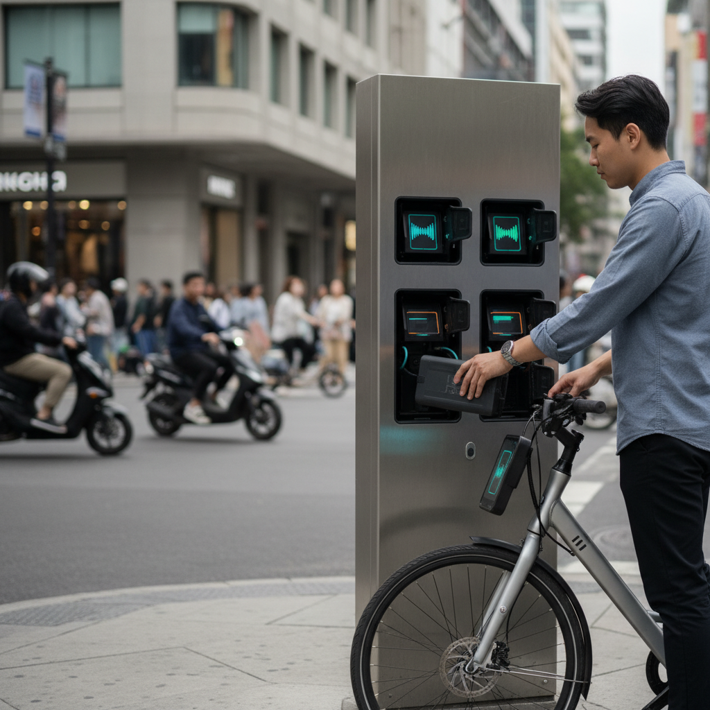 เทรนด์ EV 2026: สถานีสลับแบตเตอรี่ E-Bike กำลังจะมา! - ev-battery-swapping-trend-2026
