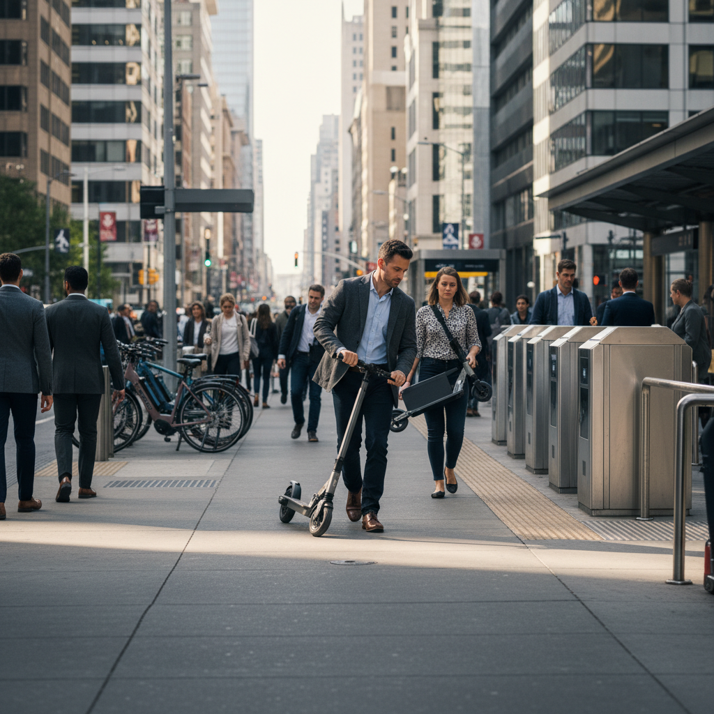 เทรนด์เดินทาง 2026: สกู๊ตเตอร์พับได้ฮิตครองใจวัยทำงาน - foldable-scooter-urban-trend