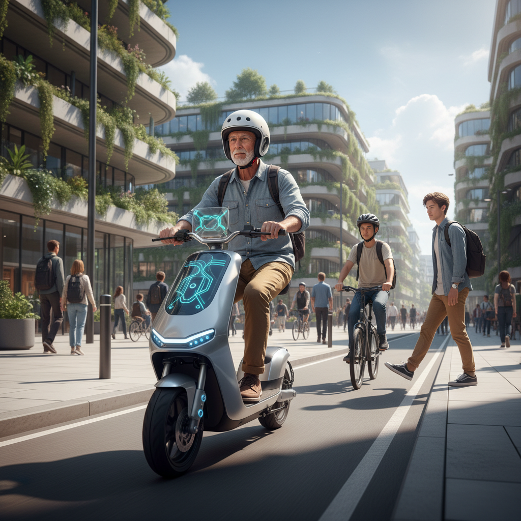 อนาคต EV 2026: สกู๊ตเตอร์ไฟฟ้า AI ขับขี่ปลอดภัย - future-ai-electric-scooter-safety