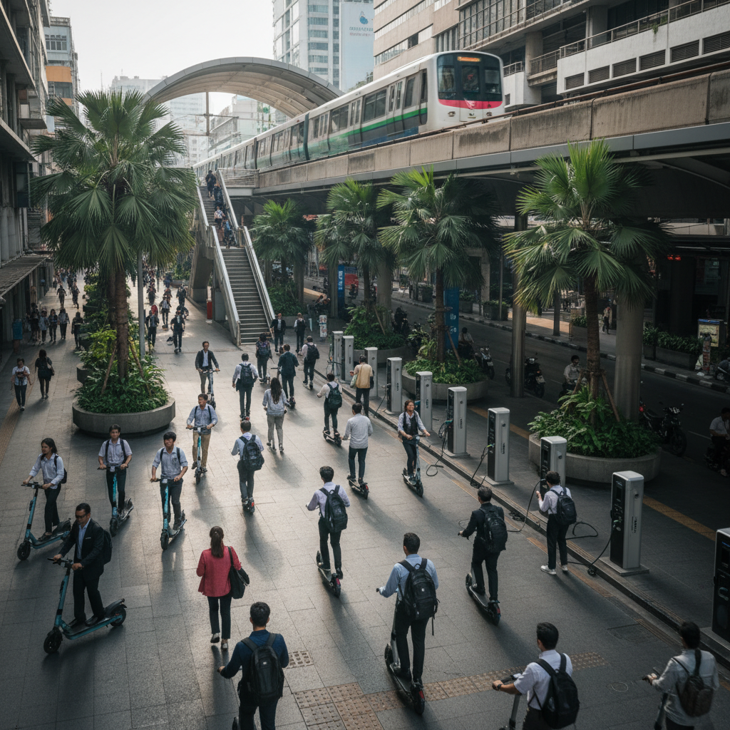 อนาคต EV 2026! เทรนด์สกู๊ตเตอร์ไฟฟ้าเชื่อมต่อรถไฟฟ้า - future-ev-scooter-transit-2026