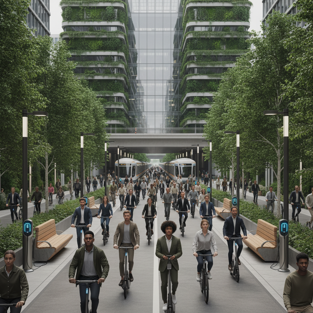 อนาคตการเดินทาง 2026: สกู๊ตเตอร์ไฟฟ้าฮีโร่สมาร์ทซิตี้ - future-smart-city-ev-scooter