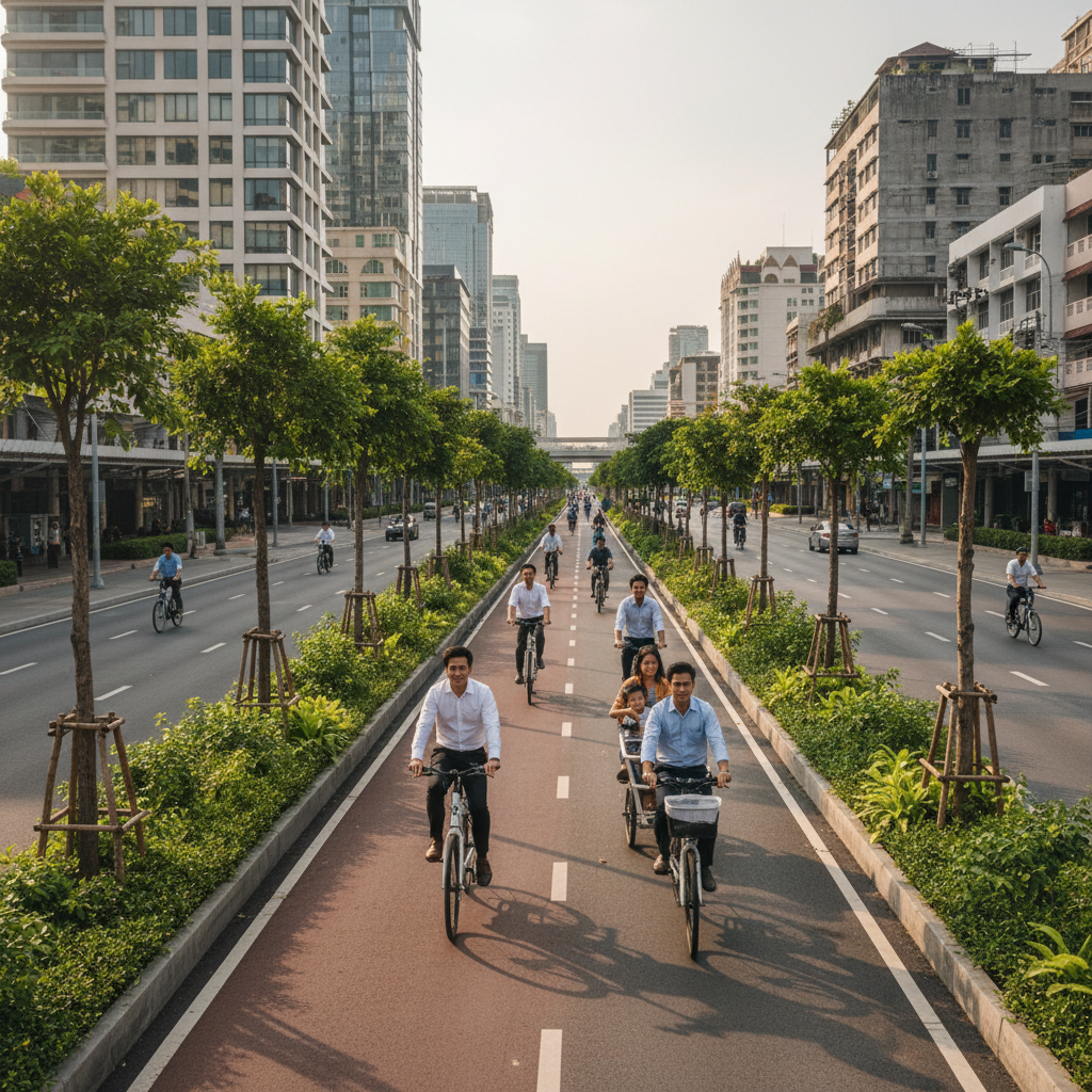 นโยบายเมืองสีเขียว 2026: จับตาภาครัฐขยายเลน E-Bike ทั่วไทย - green-city-ebike-lane-policy