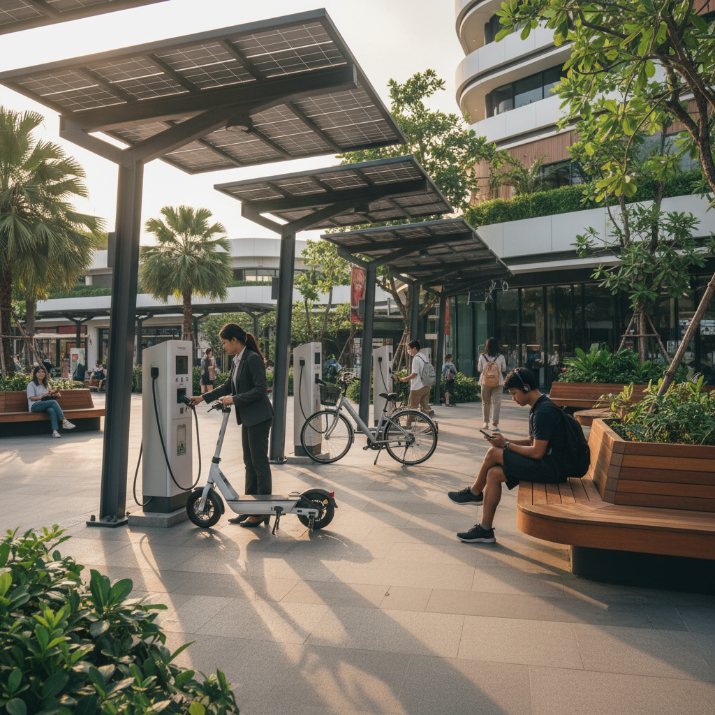 จับตานโยบาย Q3! ขยายจุดชาร์จ EV สาธารณะเอาใจสาย E-Bike - public-ev-charging-ebike-trend