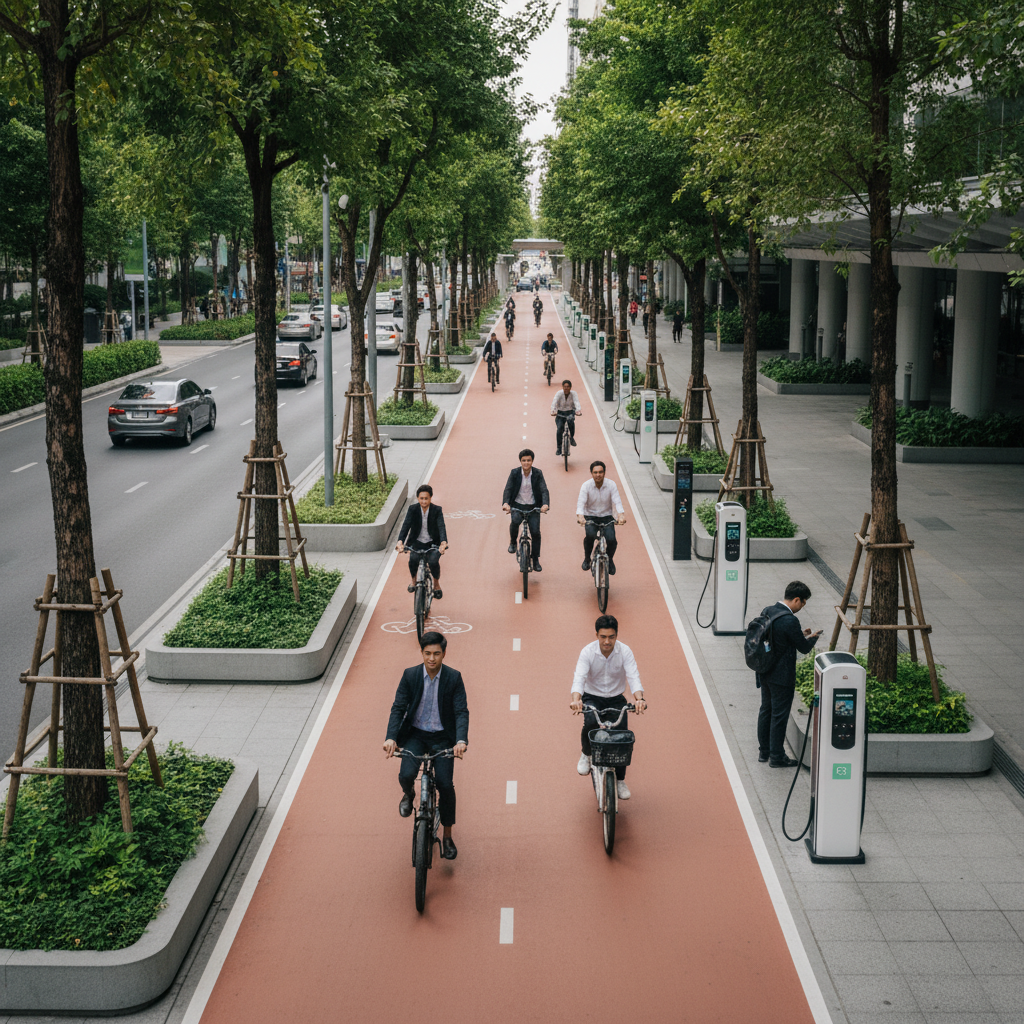 เทรนด์ Smart City 2026: ภาครัฐจ่อขยายเลน E-Bike ทั่วไทย - smart-city-ebike-lane-2026