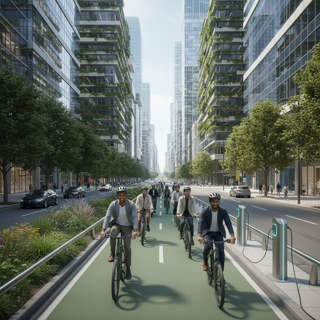 อัปเดตผังเมือง 2027! เทรนด์ E-Bike ขับขี่ปลอดภัยในเลนพิเศษ - smart-city-ebike-lane-trend