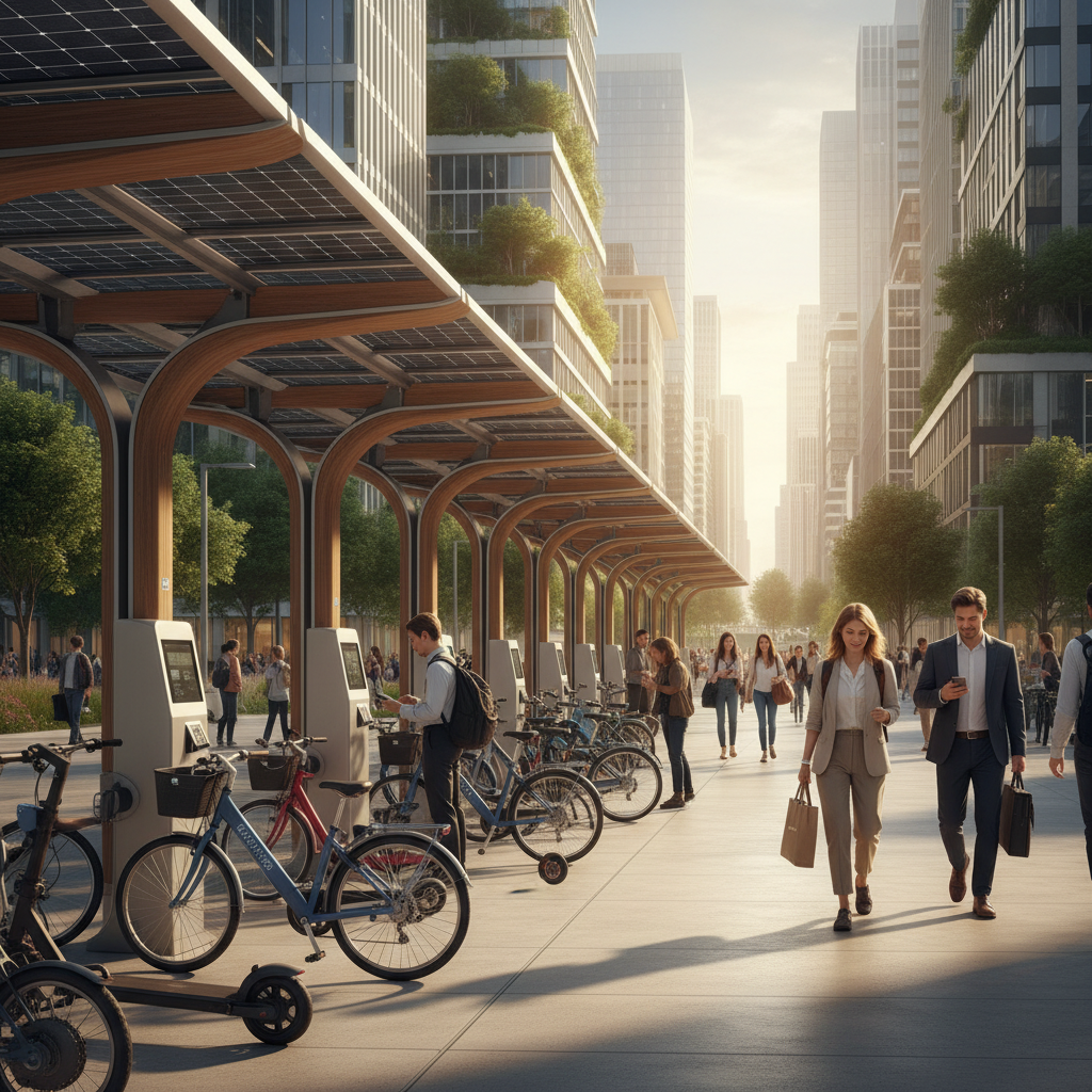 เทรนด์สมาร์ทซิตี้ 2026! ผุดสถานี Charging หนุนใช้ E-Bike - smart-city-solar-charging-ebike