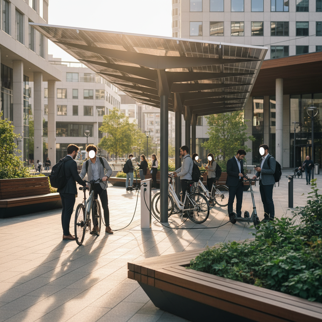 เจาะเทรนด์ 2027! จุดชาร์จพลังงานแสงอาทิตย์สำหรับ E-Bike - solar-charging-ebike-ev-trend