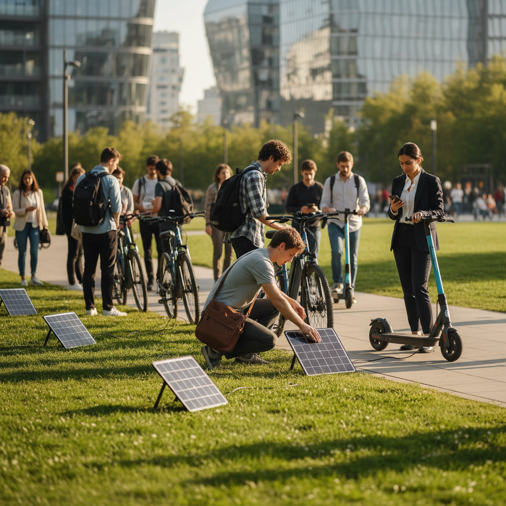 เทรนด์ EV 2026: นวัตกรรมชาร์จ E-Bike ด้วยโซลาร์เซลล์ - solar-charging-ebike-ev-trend