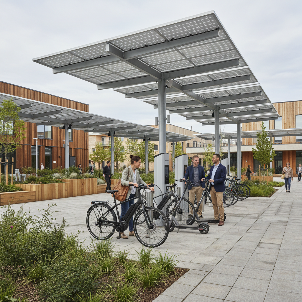 อนาคต EV ปี 26! เทรนด์ชาร์จ E-Bike ด้วยพลังงานแสงอาทิตย์ - solar-charging-ebike-ev-trend