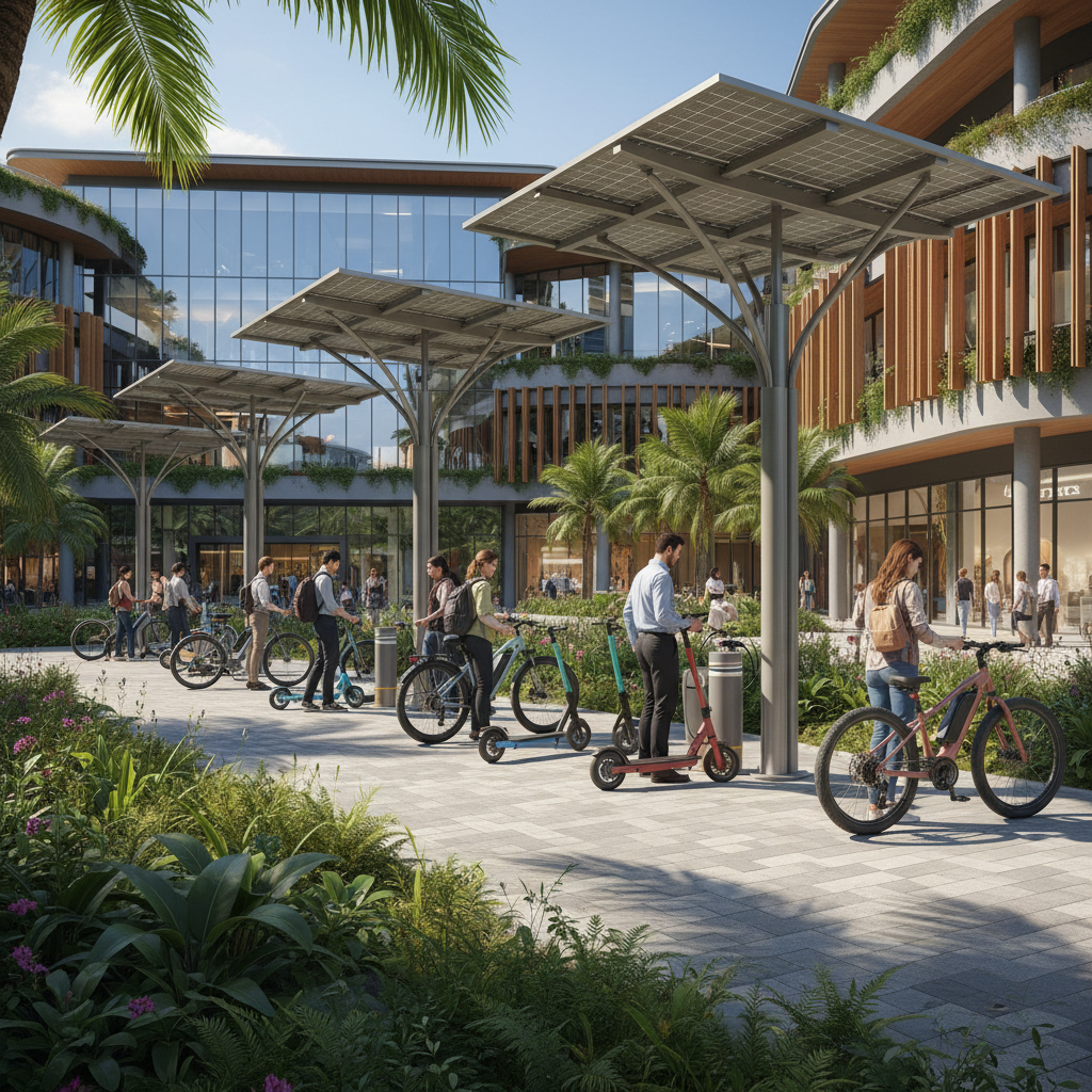 เทรนด์อนาคต 2026! จุดชาร์จ E-Bike พลังงานแสงอาทิตย์สุดคุ้ม - solar-charging-ebike-future-trend