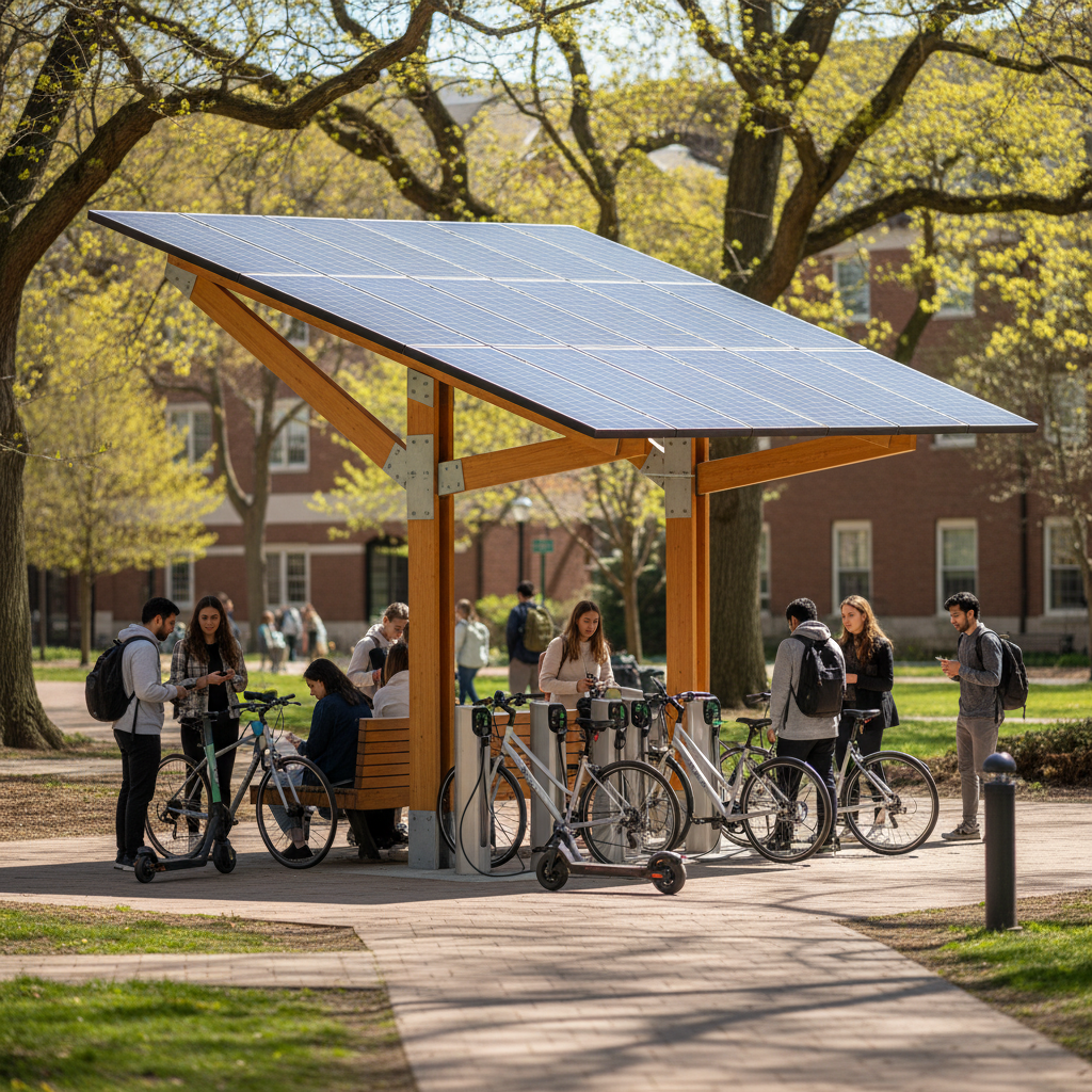 อนาคต EV 2026: เทรนด์สถานีชาร์จโซลาร์เซลล์เพื่อ E-Bike - solar-charging-ebike-future-trend