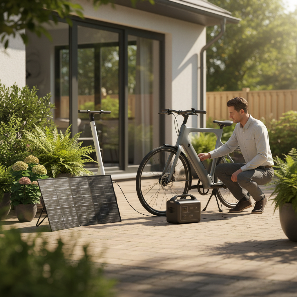 เทรนด์โลก 2026! ชาร์จ E-Bike ด้วยโซลาร์เซลล์ ฟรีค่าไฟ 100% - solar-charging-ebike-trend