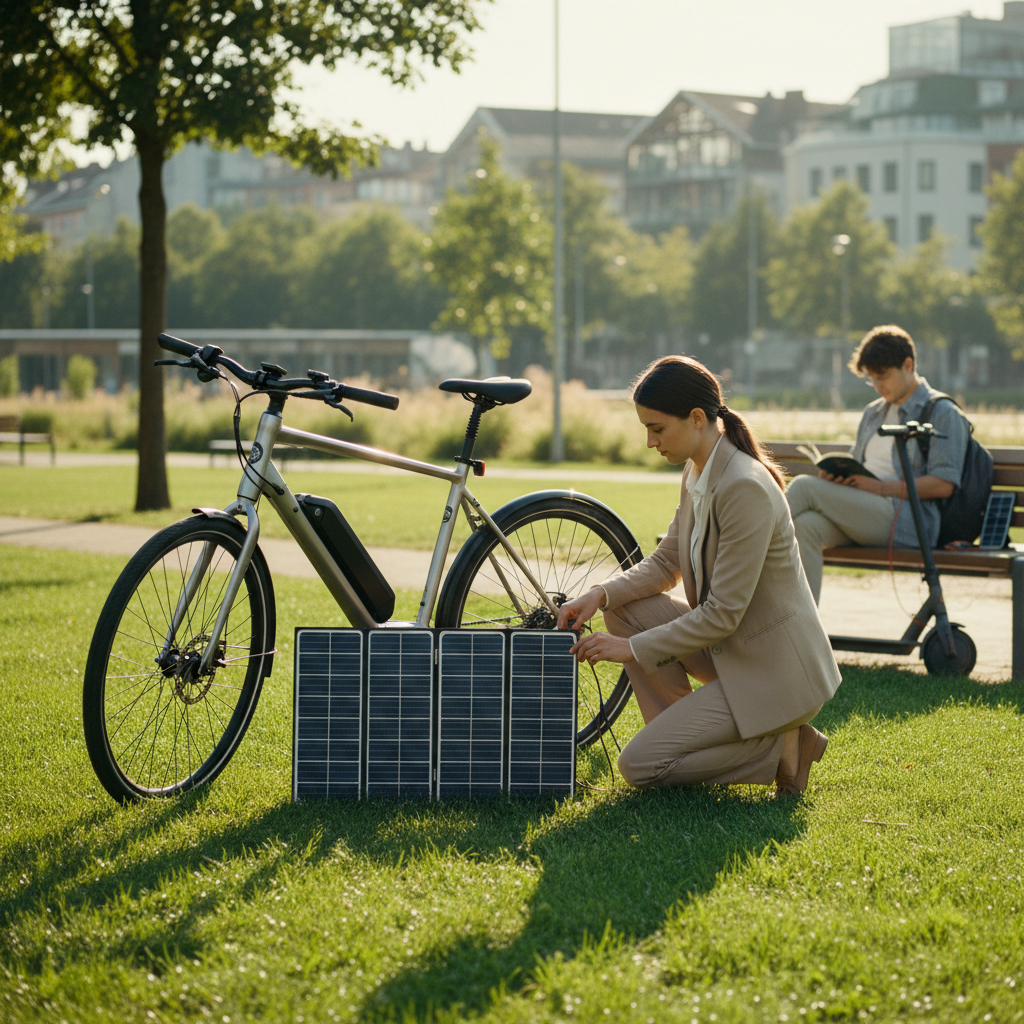 ส่องเทรนด์ 2027! นวัตกรรมชาร์จ E-Bike ด้วยแสงอาทิตย์ - solar-charging-ebike-trend