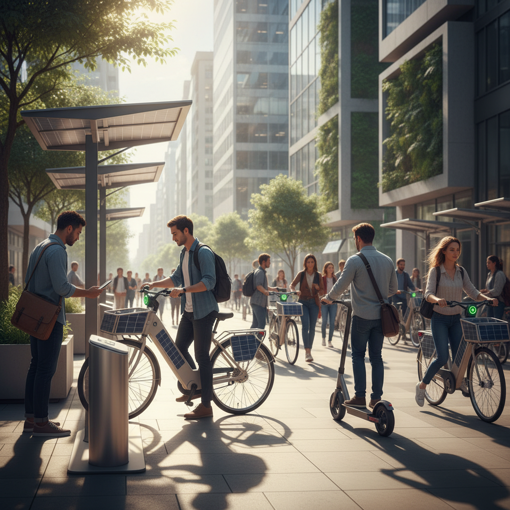 อนาคต EV 2027! นวัตกรรมชาร์จ E-Bike ด้วยพลังงานแสงอาทิตย์ - solar-charging-ebike-trend