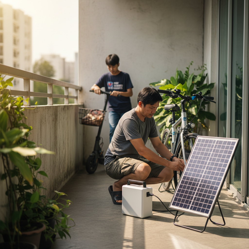 ผู้ใช้เฮ! เทรนด์ชาร์จ E-Bike โซลาร์เซลล์ลดค่าไฟบุกไทยปี 26 - solar-charging-ebike-trend-2026