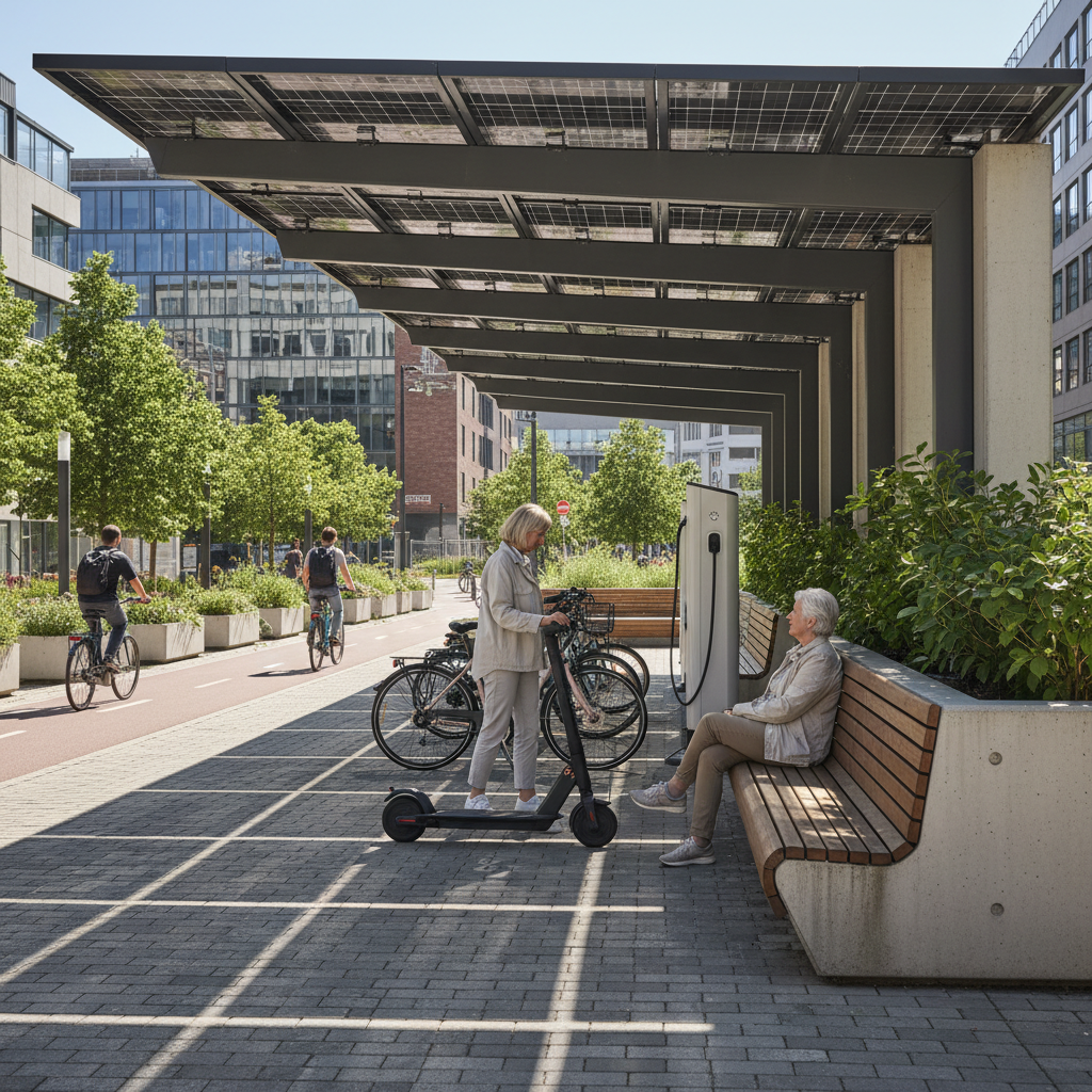 อนาคต EV 2026: ที่ชาร์จ E-Bike โซลาร์เซลล์ หนุนพลังงานสะอาด - solar-charging-ebike-trend-2026