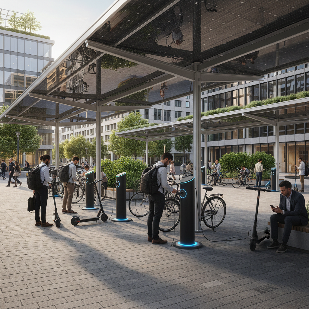 เทรนด์ EV 2027! จุดชาร์จ Solar Cell ลดค่าไฟ E-Bike - solar-charging-ebike-trend-2027