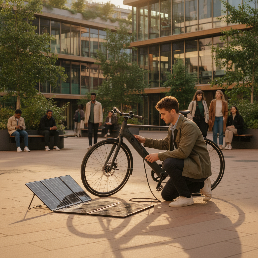เจาะเทรนด์ 2027! ชาร์จ E-Bike ด้วยโซลาร์พกพา ไม่ง้อปลั๊ก - solar-charging-ebike-trend-2027