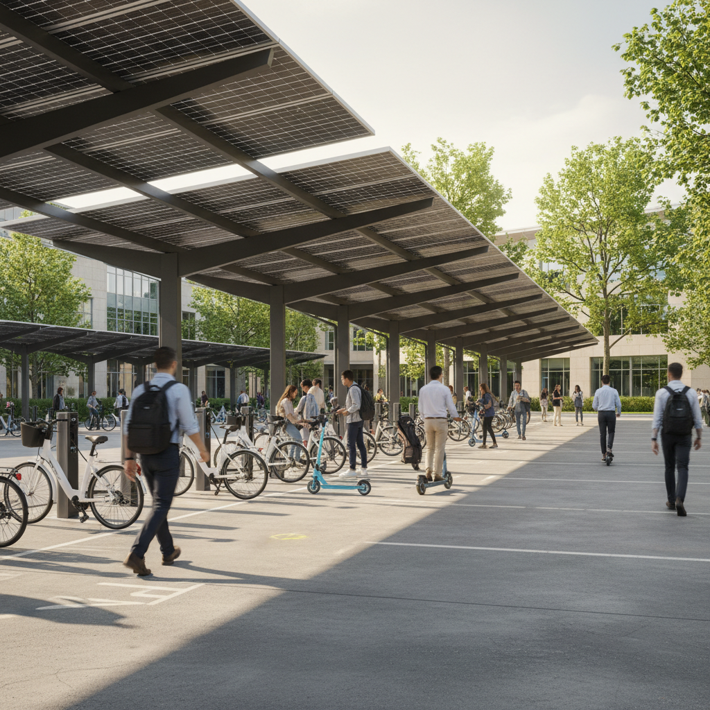 ข่าวดีปี 2026! ผุดจุดชาร์จ EV โซลาร์เซลล์หนุนใช้ E-Bike - solar-charging-ebike-trend