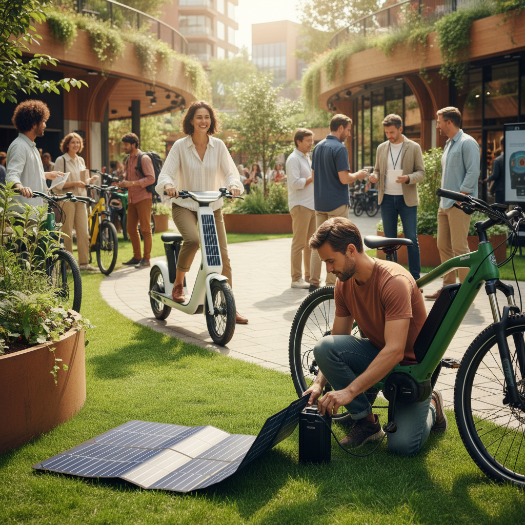 เทรนด์ EV 2026: ระบบชาร์จโซลาร์เซลล์ อนาคตใหม่ E-Bike - solar-charging-ebike-trend