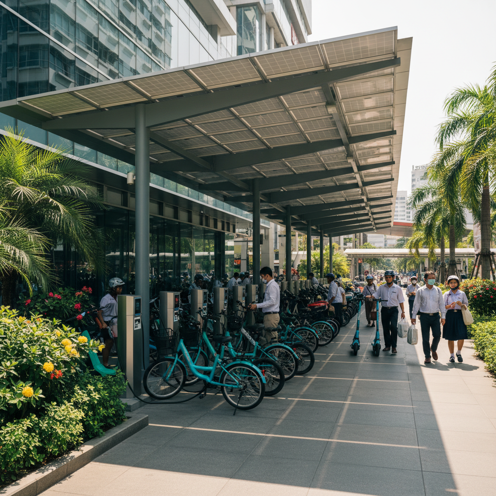 นโยบาย EV 2026: ลุ้นรัฐหนุนจุดชาร์จ E-Bike โซลาร์เซลล์ - solar-charging-ev-policy-2026