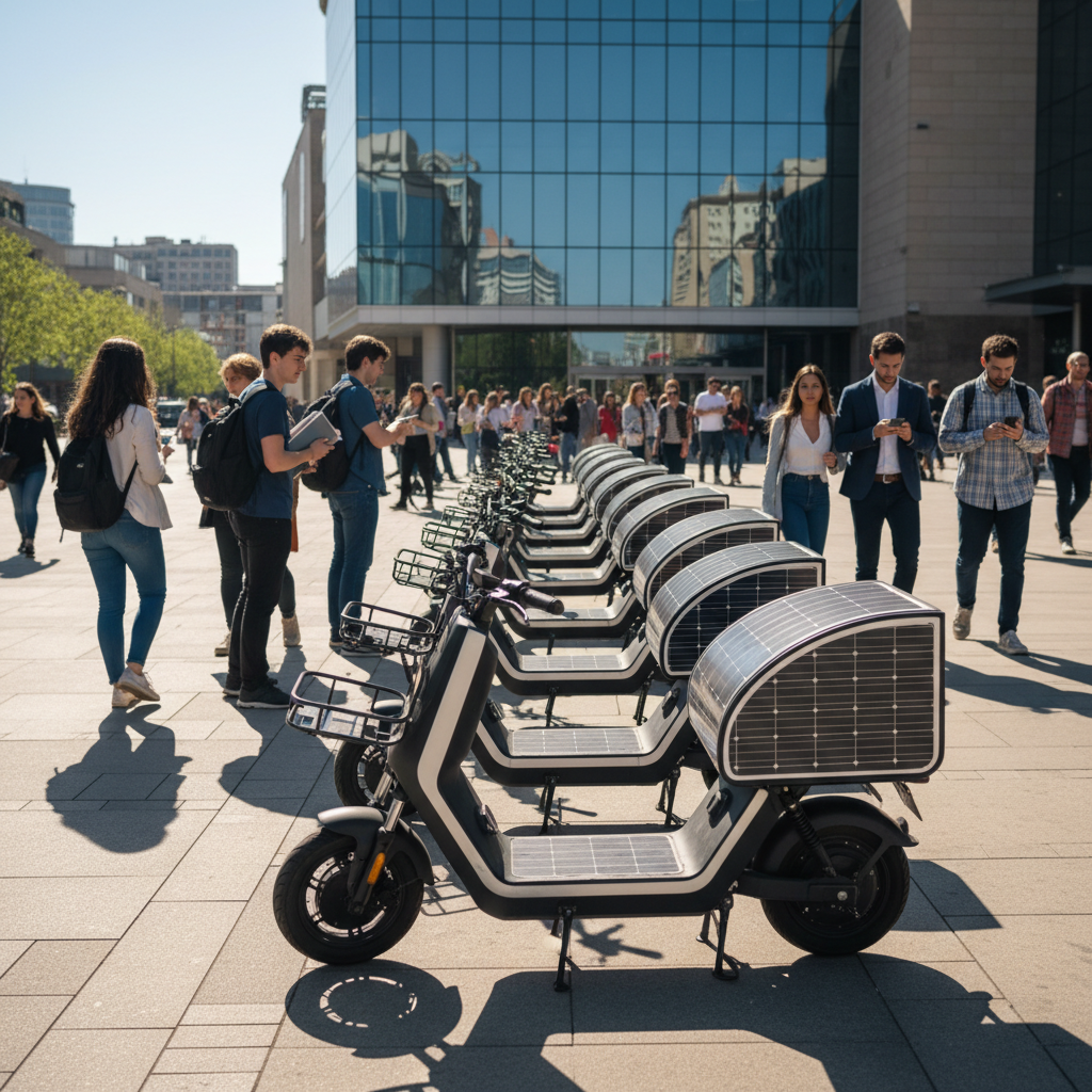 ส่องเทรนด์ EV 2026! สกู๊ตเตอร์ชาร์จพลังงานแสงอาทิตย์ - solar-charging-ev-scooter-trend