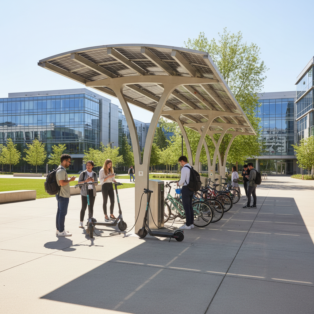 อนาคต EV 2026: ชาร์จ E-Bike ด้วย Solar Charging Station - solar-charging-station-ebike-trend