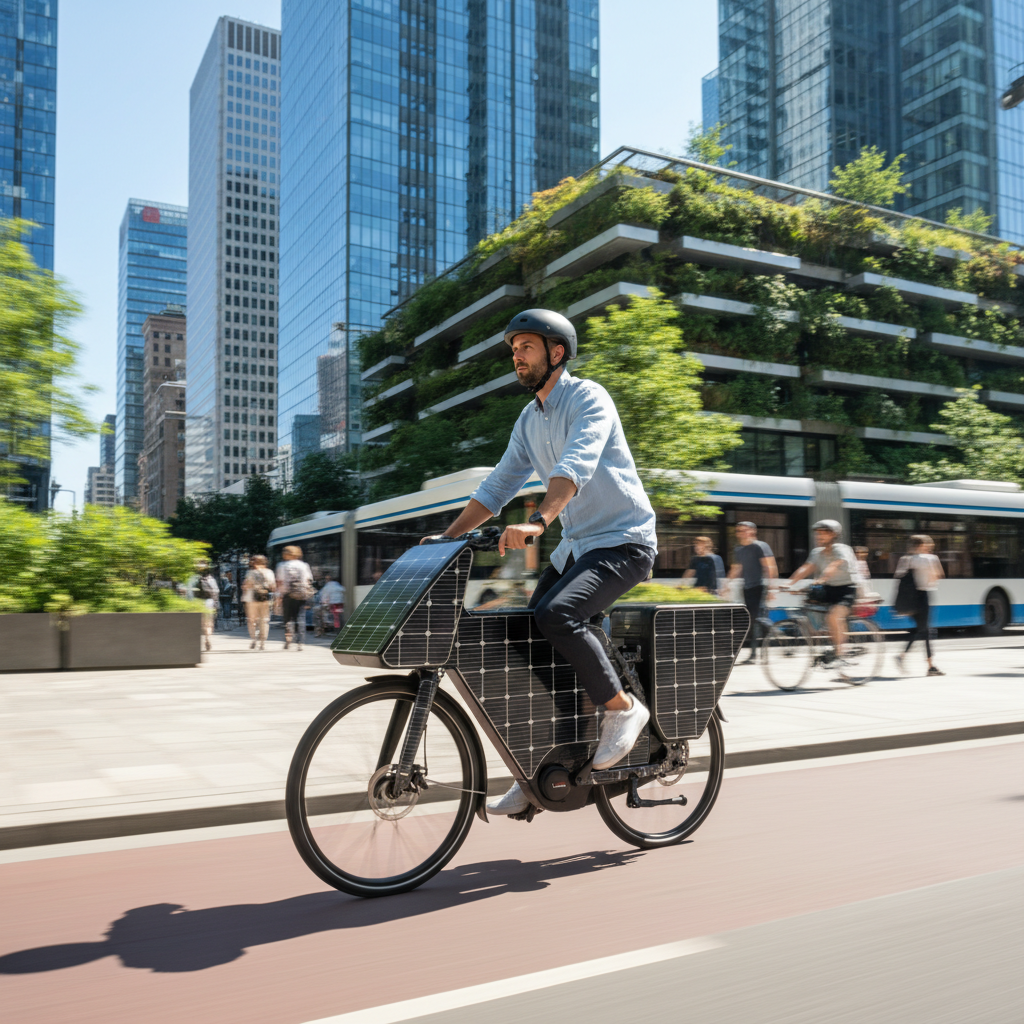 เทรนด์ E-Bike 2026: นวัตกรรมโซลาร์เซลล์ ชาร์จไฟเองขณะขับ - solar-ebike-charging-trend-2026