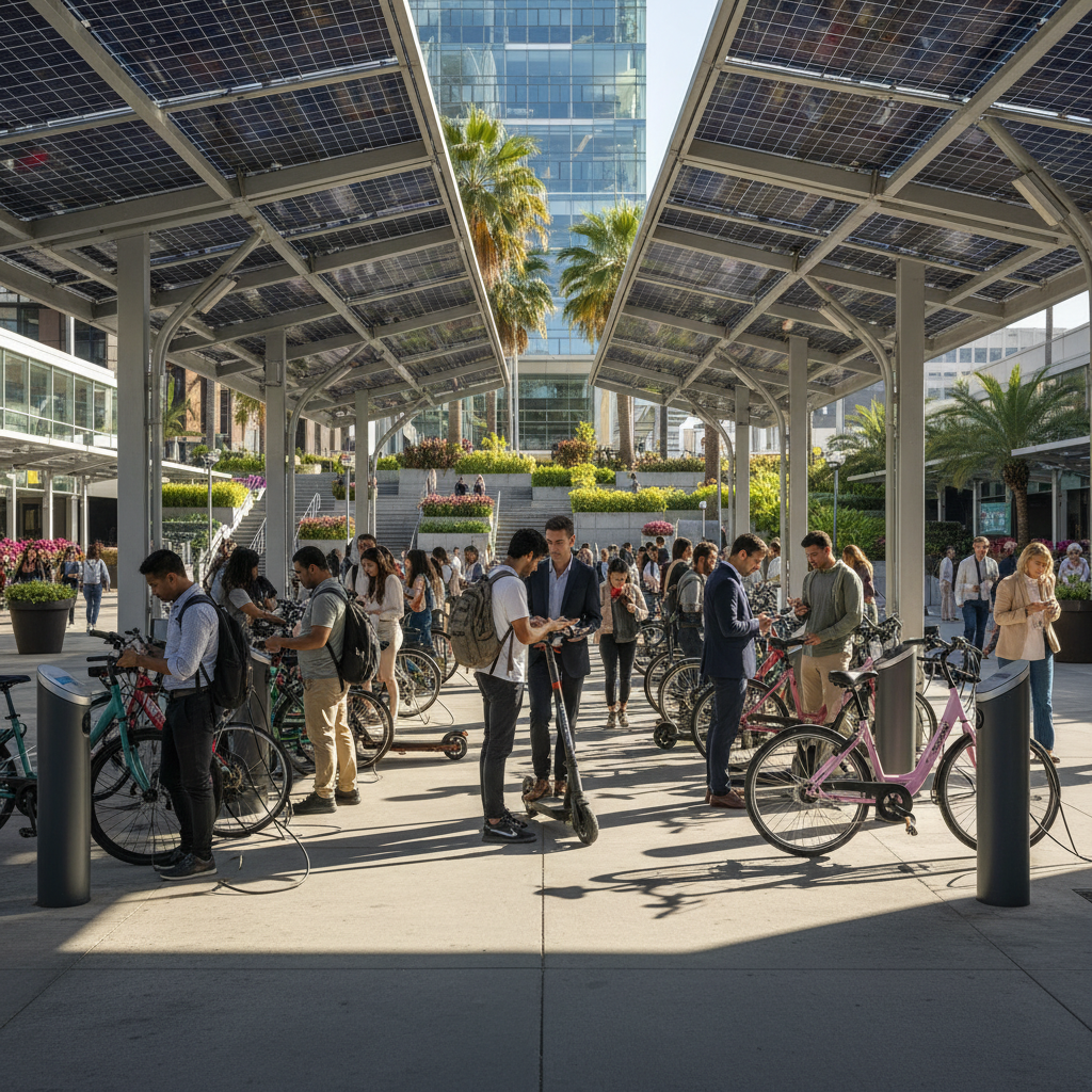 เทรนด์ปลายปี 2026: จุดชาร์จ E-Bike พลังงานแสงอาทิตย์ - solar-ebike-charging-trend-2026