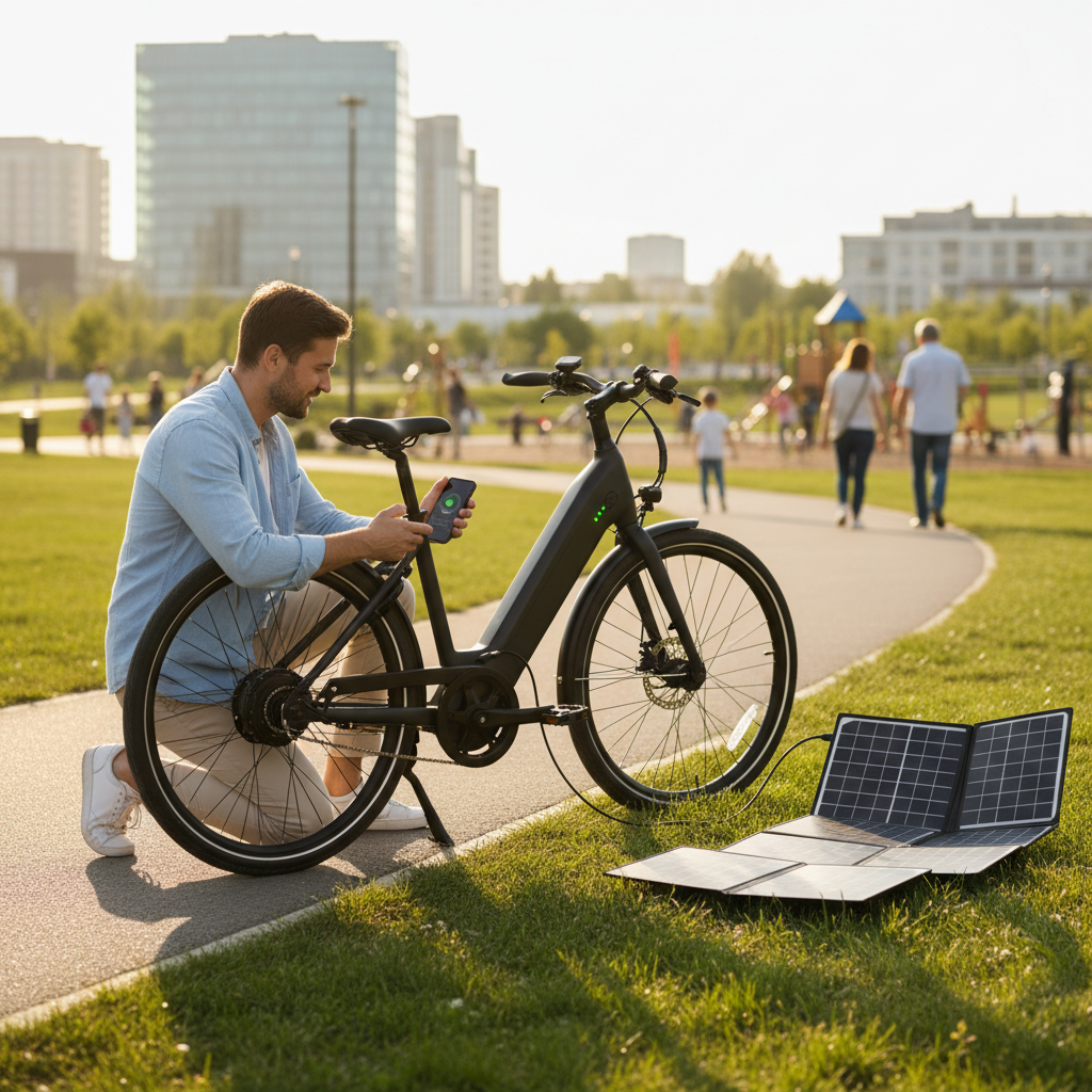เทรนด์ 2026: โซลาร์ชาร์จ E-Bike ประหยัดไฟขั้นสุด - solar-ebike-charging-trend-2026