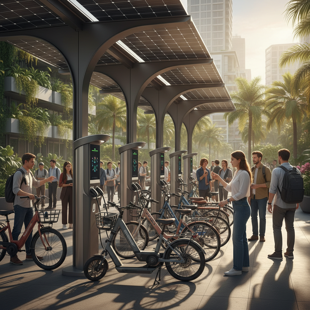 อนาคต EV 2026: เทรนด์ชาร์จ E-Bike ด้วยโซลาร์เซลล์ - solar-ebike-charging-trend