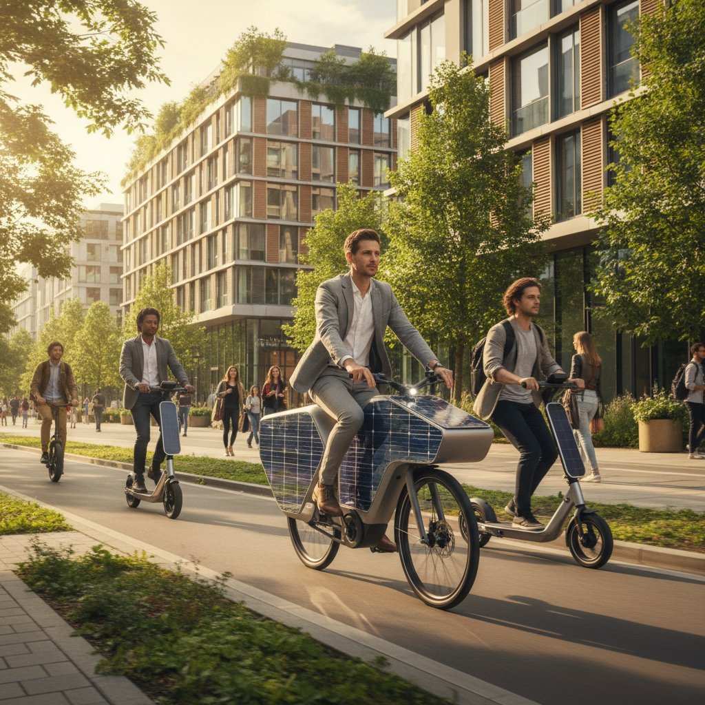 เทรนด์อีวี 2027! E-Bike พลังงานแสงอาทิตย์ ชาร์จไฟอัตโนมัติ - solar-ebike-ev-trend-2027