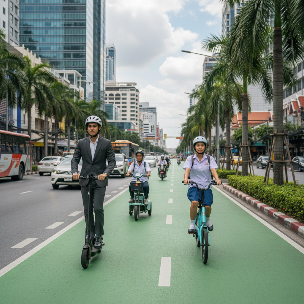 นโยบายรัฐปลายปี 26! ขยายเลน EV พิเศษ ขับ E-Bike ปลอดภัยขึ้น - thai-gov-ev-lane-policy-2026